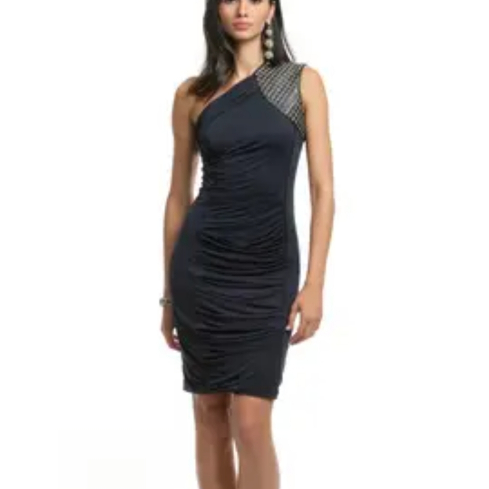 Yigal Azrouel One Shoulder Quilted Chain Dress 4